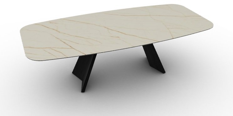 Calligaris Icaro Fixed Ceramic Elliptical Top  200cm x 100cm Table By Calligaris