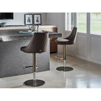 Clara Height Adjustable Bar Stool With Quilted Back Clara Height Adjustable Bar Stool With Quilted Back