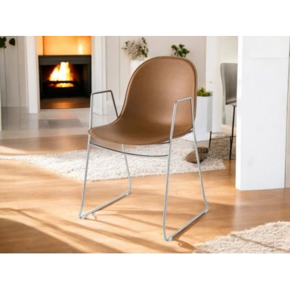 Academy Sleigh Leg with Arms Stackable Chair By Connubia Academy Sleigh Leg with Arms Stackable Chair By Connubia