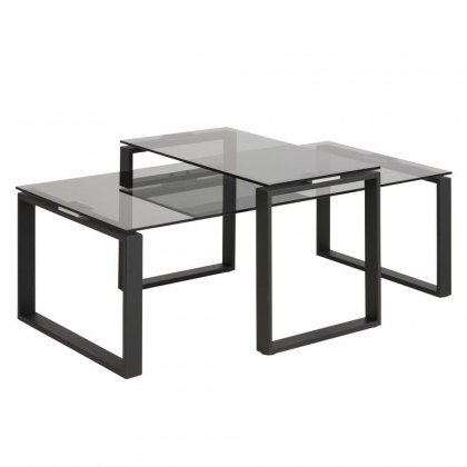 Oblo Coffee Table Black & Smoke Grey Glass Oblo Coffee Table Black & Smoke Grey Glass