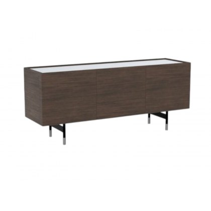 Horizon 2 Side Doors and 3 Drawers Sideboard.Glass Top 180cm Width By Calligaris