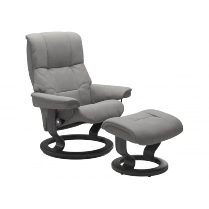 Stressless Quick Delivery Mayfair Medium Classic Base in Paloma Silver Grey