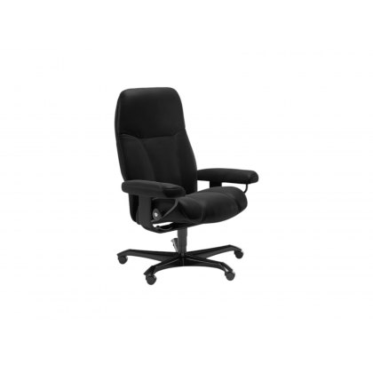 Stressless Quick Delivery Consul Office Medium Chair in Batick Black