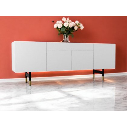 Horizon 4 Doors and Central Drawer Sideboard, With High Legs Made To Order By Calligaris Horizon 4 Doors and Central Drawer Sideboard, With High Legs Made To Order By Calligaris