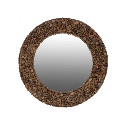 Circular Driftwood Mirror