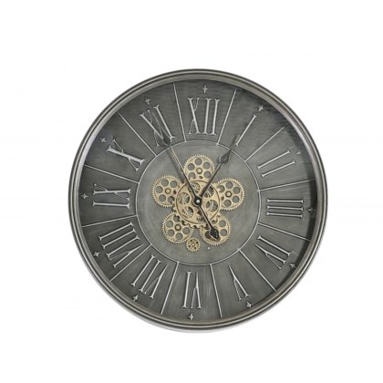 Dark Grey 60cm Round Gears Clock