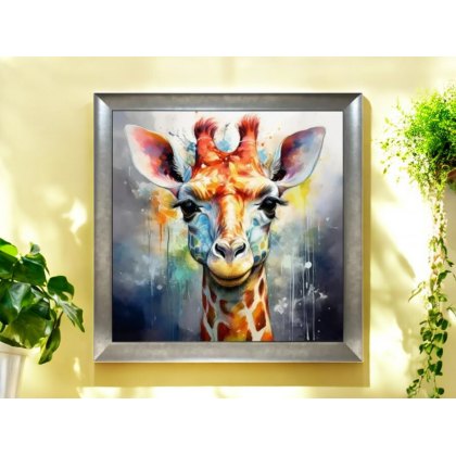 Giraffe On Grey Wall Art Giraffe On Grey Wall Art