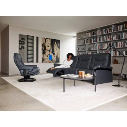 Stressless Mary 3 Seater Sofa With Wooden Arm Stressless Mary 3 Seater Sofa With Wooden Arm