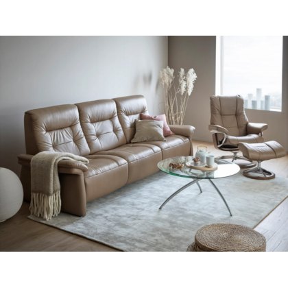 Stressless Mary 3 Seater Sofa With An Upholstered Armrest Stressless Mary 3 Seater Sofa With An Upholstered Armrest