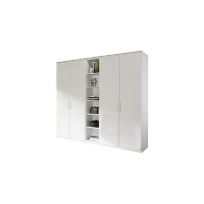 Espace Wardrobe with 4 Doors and Shelf Unit