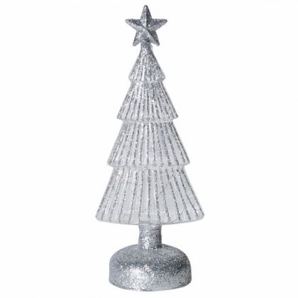 Silver Glitter Lit Tree