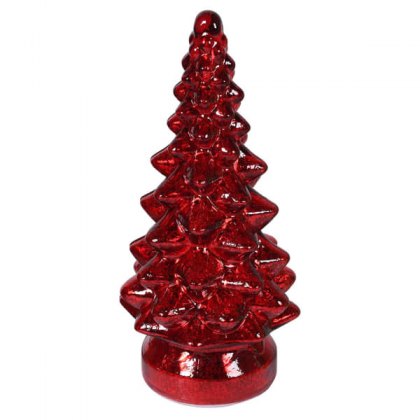 Small Lit Red Xmas Tree