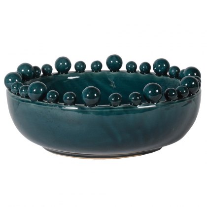 Teal Bobble Edged Bowl Teal Bobble Edged Bowl