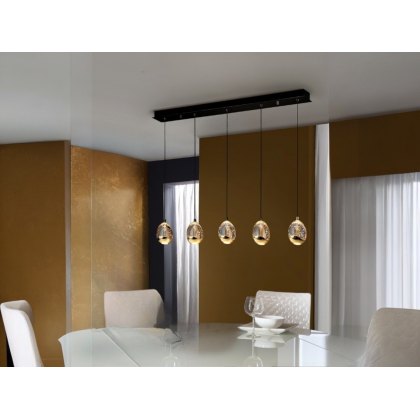 Catania Gold and Black 5 in A Row Pendant Light Catania Gold and Black 5 in A Row Pendant Light