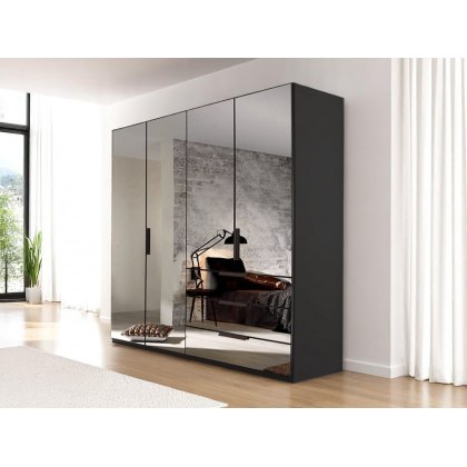 Comet 4 Door Hinged Wardrobe with Mirror Fronts Comet 4 Door Hinged Wardrobe with Mirror Fronts