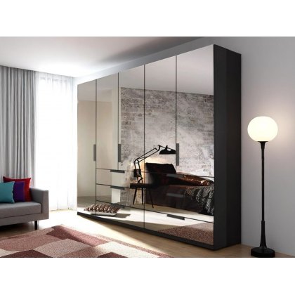 Comet 5 Door Hinged Wardrobe with Mirror Fronts Comet 5 Door Hinged Wardrobe with Mirror Fronts