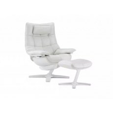 Natuzzi Revive Quilted Recliner Armchair and Footstool