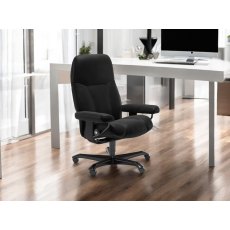 Stressless Quick Delivery Consul Office Medium Chair in Batick Black Stressless Quick Delivery Consul Office Medium Chair in Batick Black