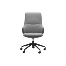 Stressless Quickship Mint High Back Office Chair With Arms In Batick Wild Dove