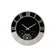 Black and Silver Metal Gear Wall Clock