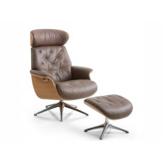 Milo Recliner Chair and Footrest Wooden