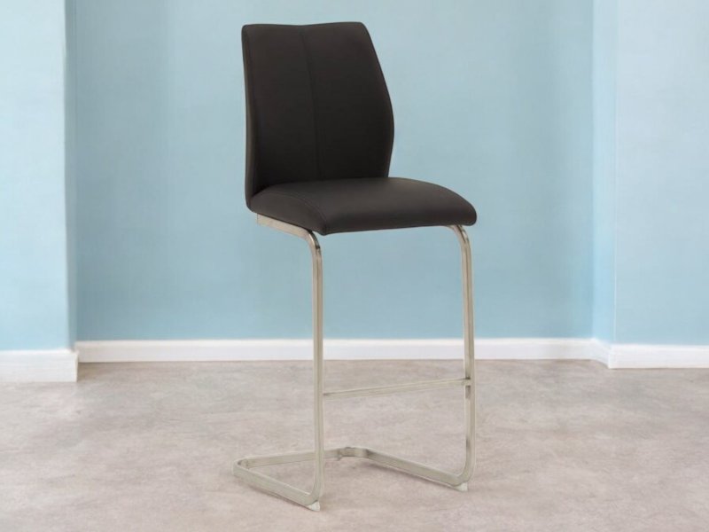 Beadle Crome Interiors Arcalia Bar Stool with brushed steel base