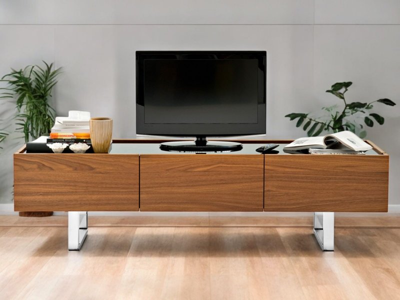 Calligaris Horizon TV stand Glass Top By Calligaris