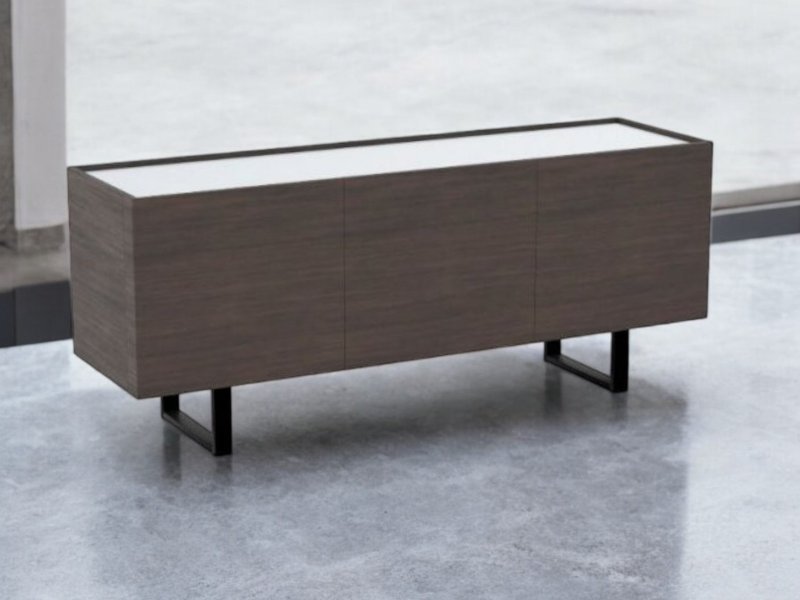 Calligaris Horizon 3 Door Sideboard.Glass Top 180cm Width By Calligaris