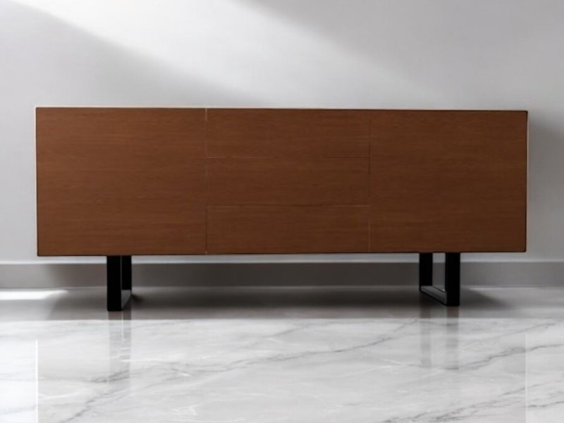 Calligaris Horizon 2 Side Doors and 3 Drawers Sideboard With Sled Legs Made To Order By Calligaris