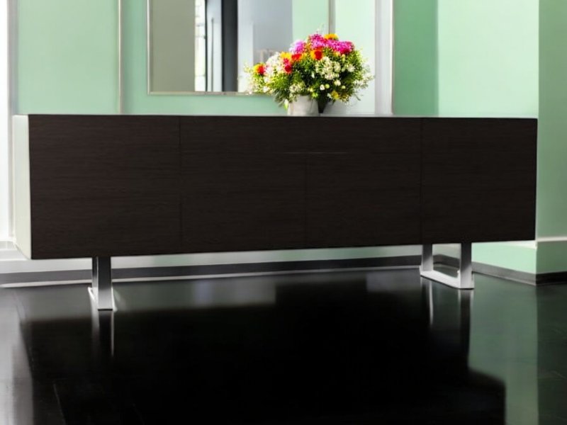 Calligaris Horizon 4 Doors and Central Drawer sideboard, with Sled Legs Made To Order By Calligaris