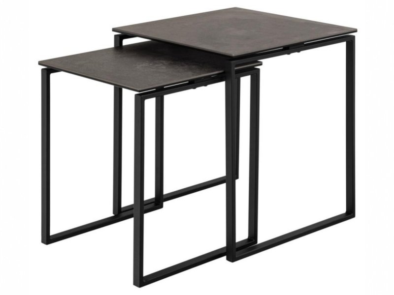 Beadle Crome Interiors Special Offers Oblo Black Ceramic Nest of Tables