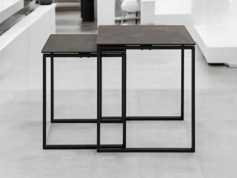 Beadle Crome Interiors Special Offers Oblo Black Ceramic Nest of Tables