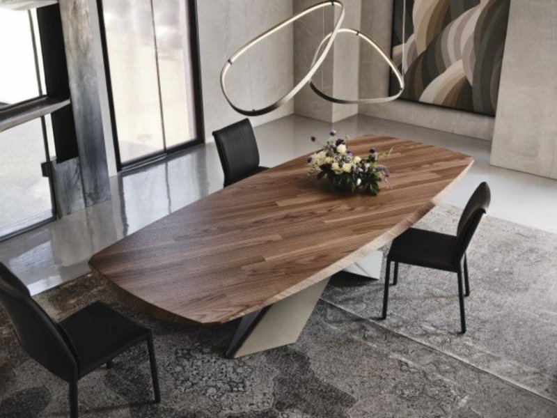 Cattelan Italia Tyron Rectangular (Rounded) Wooden Table By Cattelan Italia