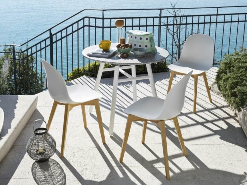 Connubia Academy Outdoor Dining Chair with wooden legs