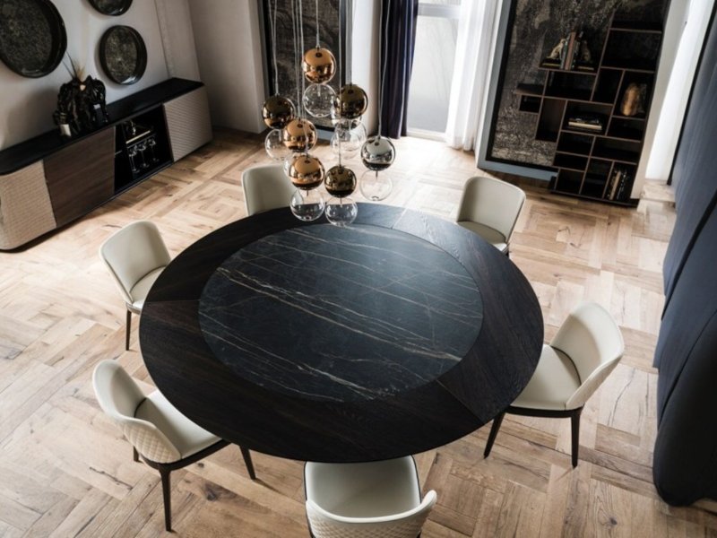 Cattelan Italia Atrium Round Ker-Wood Table By Cattelan Italia