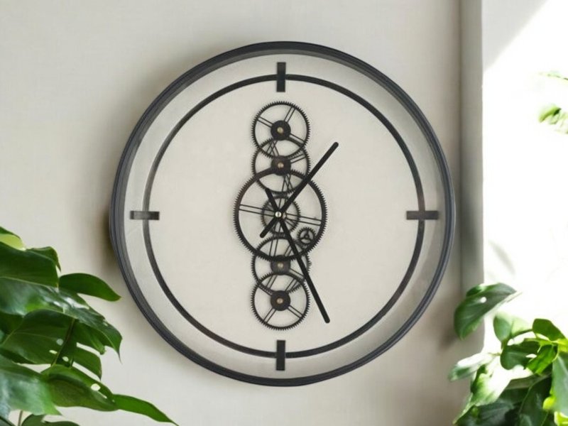 Beadle Crome Interiors Special Offers Black and White Gears Wall Clock