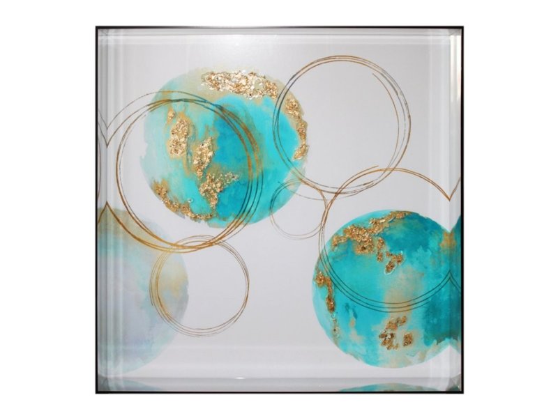 Beadle Crome Interiors Bubbles Aqua and Gold Wall Art