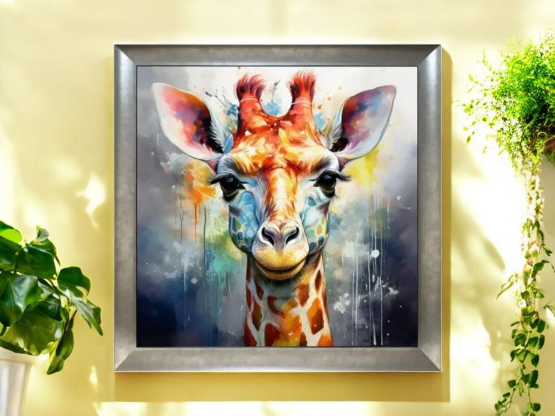 Beadle Crome Interiors Special Offers Giraffe On Grey Wall Art