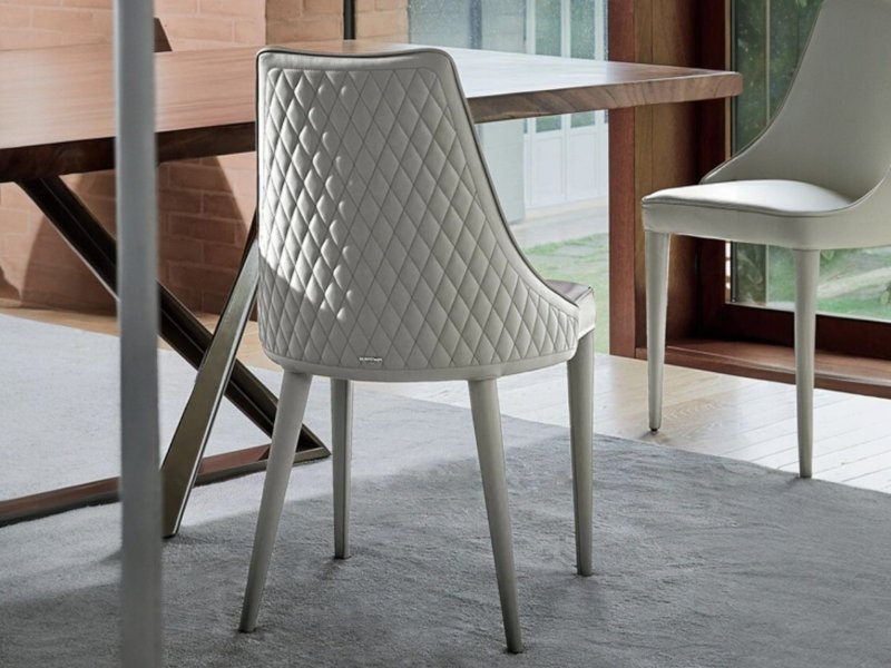 Bontempi Clara Quilted Back Chair With Metal Legs