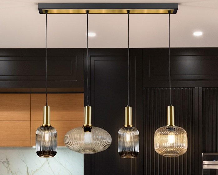 Beadle Crome Interiors Nyla 4 Lights In A Line Pendent