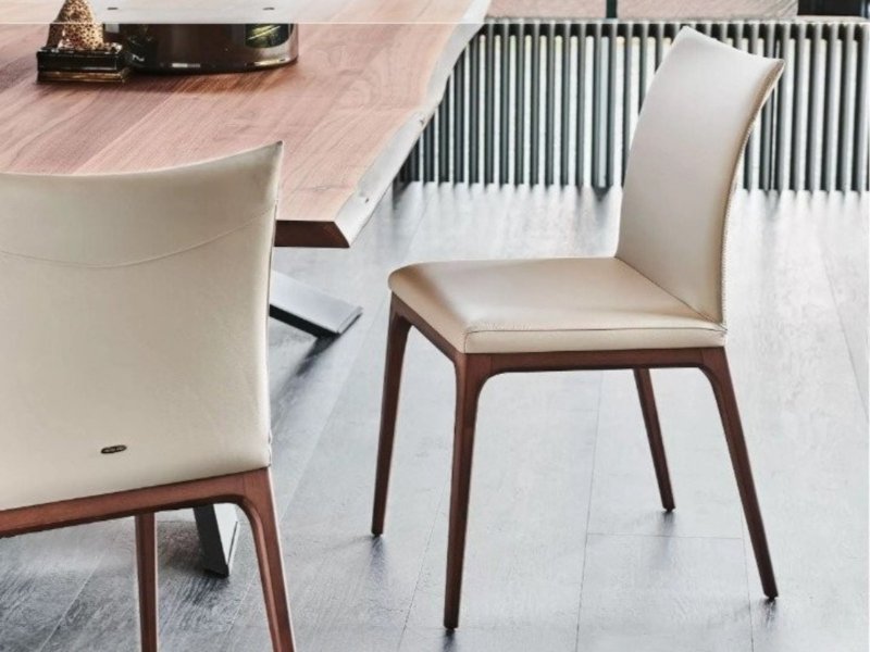 Cattelan Italia Arcadia Dining Chair Quick Ship In Lino Soft Leather By Cattelan Italia