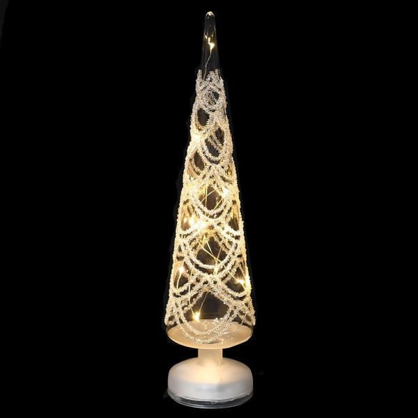 Beadle Crome Interiors Lit Glitter Swag Glass Tree