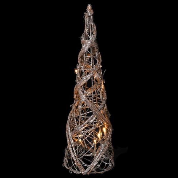 Beadle Crome Interiors Large Rattan Cone Tree With Lights