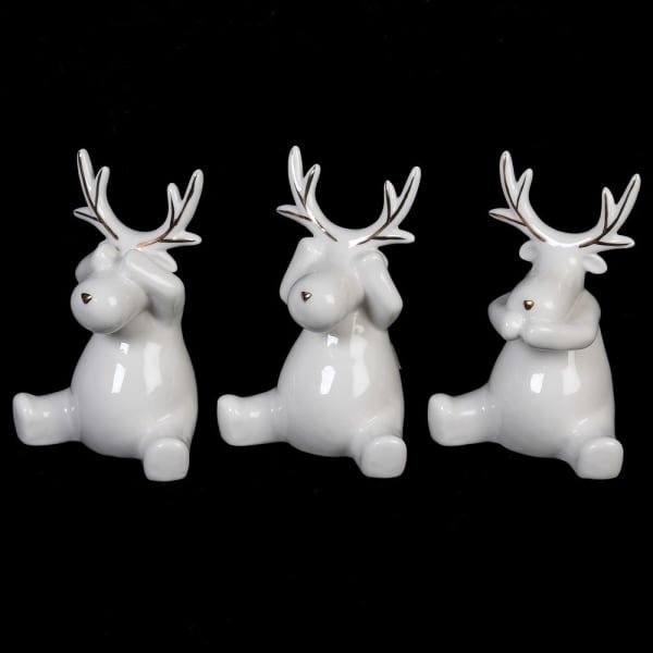 Beadle Crome Interiors Set Of 3 No Evil Deer