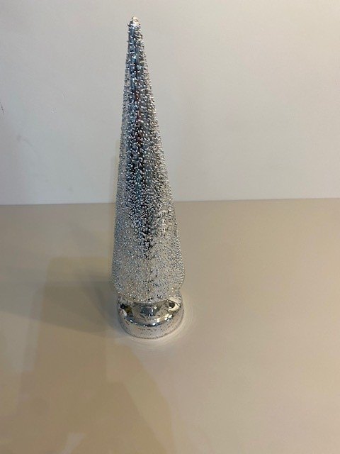 Beadle Crome Interiors Tall Glass Silver Lit Tree