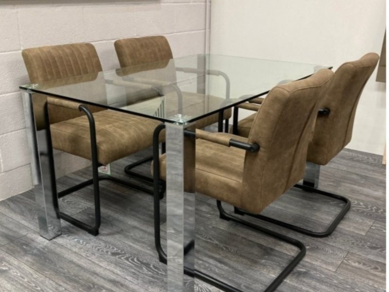 Beadle Crome Interiors Special Offers Hydra Dining Table and Four Lara Dining Chairs Clearance