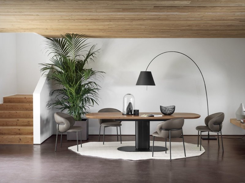 Calligaris Cameo Fixed Wooden Top Shaped Table  By Calligaris