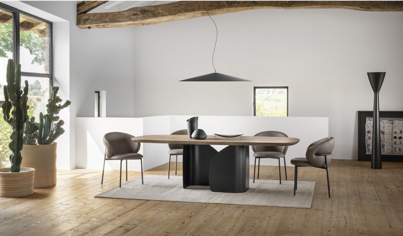 Calligaris Twins CS4153-FSW 200/250 Shaped Wooden Top Table