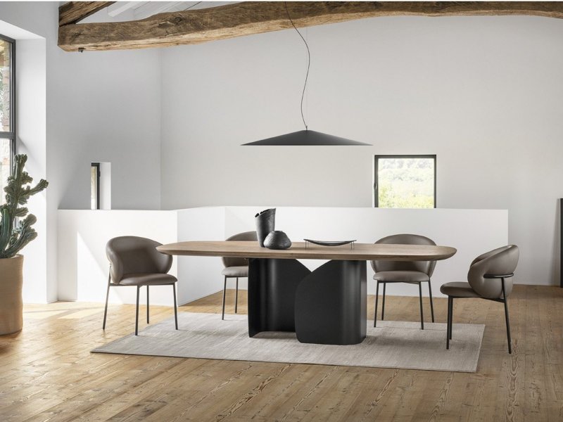 Calligaris Twins CS4153-FSW 200/250 Shaped Wooden Top Table