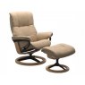 Stressless Stressless Quick Delivery Mayfair Medium Signature Base in Paloma Beige With an Oak wood base